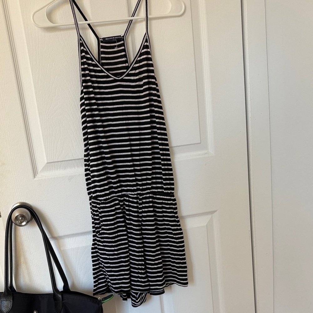Black and White Striped Romper
